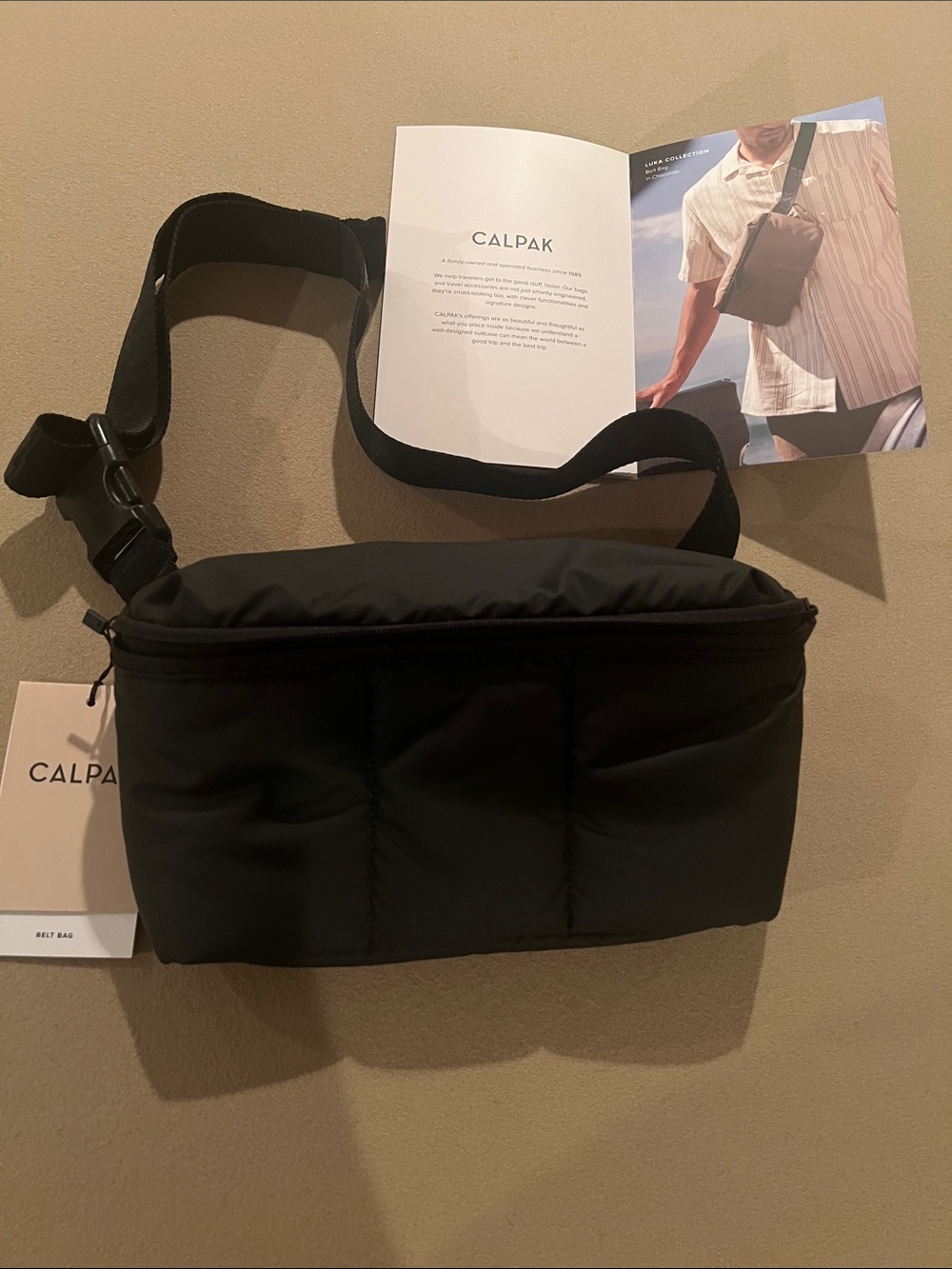 Calpak Black Padded Men's Belt Bag